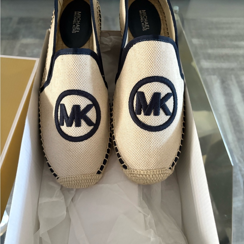 Michael Kors Cream and Navy Espadrilles